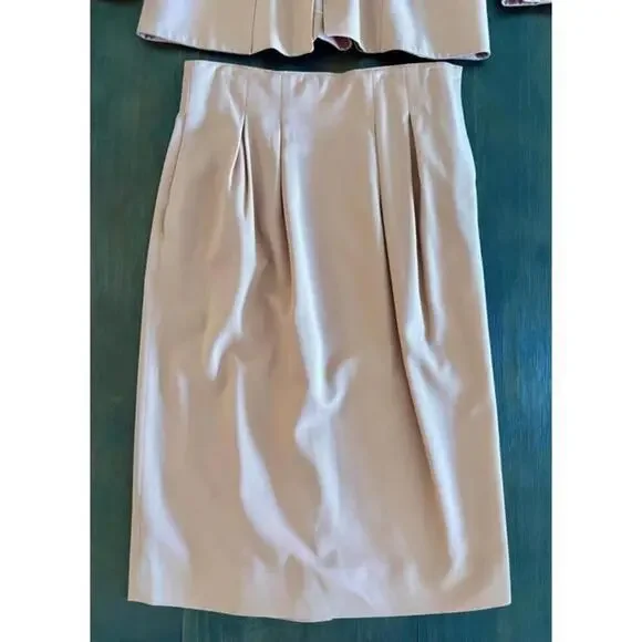Vintage TAHARI Light Peach 100% Wool Skirt Suit – Size 6 - Picture 6 of 11